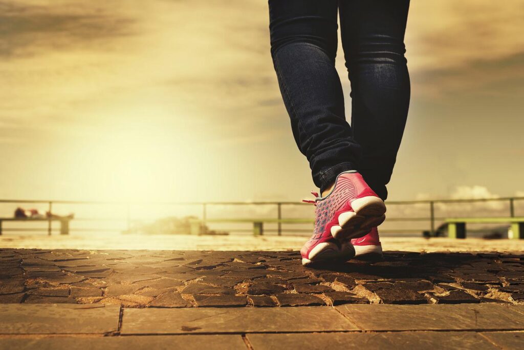 man walking on a path