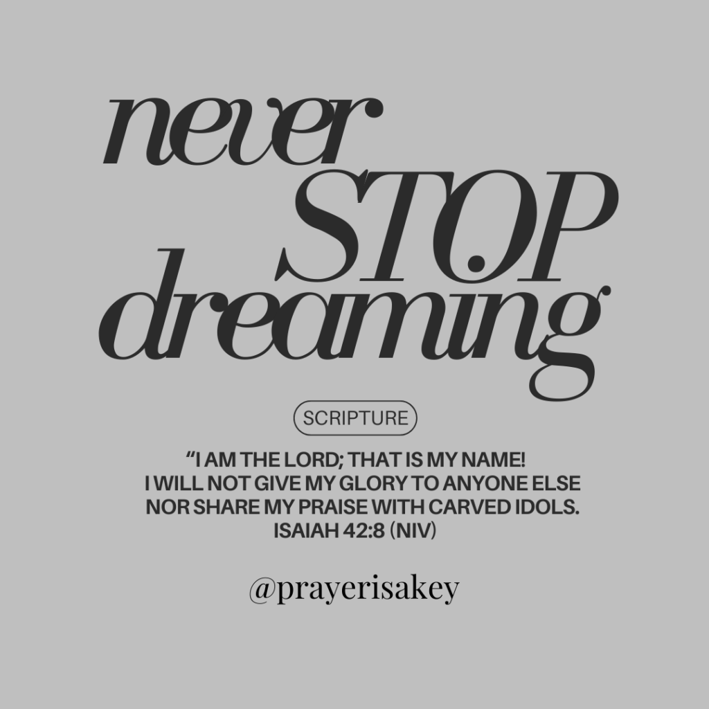 Shine Jesus Shine, Never Stop Dreaming